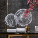 GobekUsa Geometric Disk Marble Clear Glass Cake Craft Home Decor Figurines