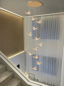 GobekUsa Butterfly Chandelier Staircase Suspended Loft Pendant Light for Living Room & Hallway