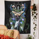 GobekUsa Deer Skull Mushroom Moon Wall Hanging Psychedelic Tapestry Witchcraft Decor