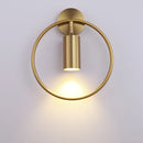 GobekUsa Brass Gold Ring Adjustable LED Wall Sconce Light for Home Hotel Corridor