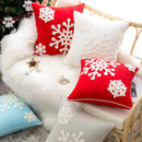 GobekUsa Christmas Snowflake Embroidered Cushion Cover 45x45cm for Home Decor & Noel Party