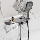 GobekUsa Digital Display Black Waterfall Shower Mixer Wall Mount Brass Bathroom Taps