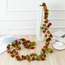 GobekUsa 250cm Rose Flowers Vine Garland Autumn Cane Backdrop Decor
