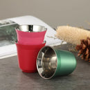 GobekUsa Double Wall Espresso Mugs 80ml - Set of 2 Stainless Steel Heat Insulated Cups