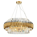 GobekUsa Gold Crystal Chandelier LED Ceiling Pendant Light - Luxurious Living Room Decor