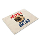 GobekUsa Cute Dog Linen Dining Mats Coasters 42*32cm Home Decor