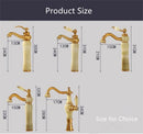 GobekUsa Gold Jade Brass Bathroom Basin Faucet | Deck Mounted Hot Cold Water Mixer