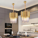 GobekUsa Crystal Pendant Chandelier Gold & Chrome Luxury LED Lighting for Dining Room & Bedroom