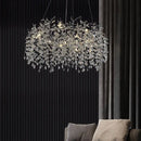 GobekUsa Golden Crystal Tree Chandelier, Luxury Matte Aluminum Art Ceiling Light for Living Room