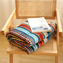 GobekUsa Bohemian Winter Blanket, Double-Layer Coral Fleece, Thick & Warm for Sofa Nap