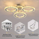 GobekUsa Crystal Raindrop Chandelier LED Ceiling Light for Dining Living Bedroom