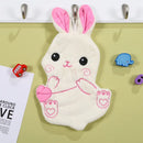 GobekUsa Cartoon Animal Shape Coral Velvet Hand Towel for Kids, Absorbent Kitchen Bathroom Cleaning Towels