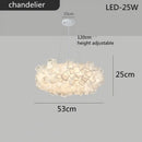GobekUsa LED Petal Ceiling Chandelier for Living Room, Dimmable Round Bedroom Lamp