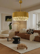 GobekUsa Crystal Water Droplet Pendant Lights, Dimmable Luxury LED Dining Room Fixture