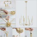 GobekUsa Gold Black Retro Chandelier Candle Ceiling Lighting for Living Room & Restaurant