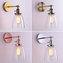 GobekUsa Glass Wall Lamp Antique Bronze E26 E27 for Living Room Bedroom Aisle Lighting