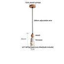 GobekUsa LED Terrazzo Pendant Lamp White Stone Wood Hanging Light