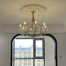 GobekUsa Crystal Chandelier: Elegant France Chrome Pendent Lamp for Living Room, Dining Room, Bedroom