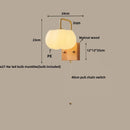 GobekUsa Glass Wall Light Fixture Walnut Wood Modern Nordic Pull Chain Switch Lamparas