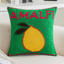 GobekUsa Embroidered Lemon Cushion Cover | Ins Style Green Pillowcase Home Decor