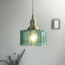 GobekUsa Green Glass LED Hanging Light Fixture Copper Socket Modern Pendant Lamp