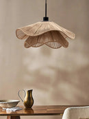 GobekUsa Hemp Rope Chandelier: Nordic Minimalist Wabi Sabi LED Pendant Light for Dining & Bedroom