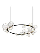 GobekUsa Black Postmodern Bubble Glass Chandelier with Multi Clear Balls