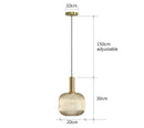 Nordic Ribbed Glass Pendant Light in Green, Grey or Amber