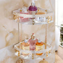 GobekUsa Aluminum Bathroom Corner Shelf - 40cm Length, Antique Finish, Shower Room Basket