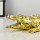 GobekUsa Crocodile Resin Sculpture Desk Decoration: Creative Ornaments for Aesthetic Home Decor