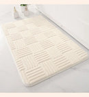 GobekUsa Cotton Velvet Striped Floor Mat: Soft & Non-Slip Bathroom Carpet