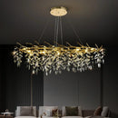 GobekUsa Golden Branch Ceiling Crystal Chandelier for Bedroom Living Room Lighting