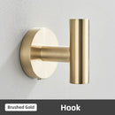 GobekUsa Brushed Gold Bathroom Accessories Set: Towel Rail, Paper Holder, Hook, Stainless Steel