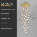 GobekUsa Crystal Ball LED Rotating Stair Chandelier - Nordic Luxury Loft Bubble Design