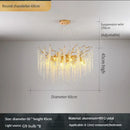 GobekUsa Gold Crystal Chandelier: Modern Luxury Hanging Branches, for Dining Kitchen Living Bedroom