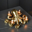 GobekUsa Golden Octopus Sculpture Candle Holder Candelabrum for Home Decoration