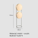 GobekUsa Garrault LED Chrome Metal Ball Floor Lamp with White Acrylic Shade