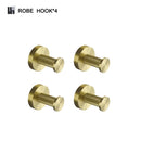 GobekUsa Brushed Gold Brass Bathroom Accessories Set: Hand Towel Bar, Toilet Paper Holder, Robe Hook