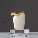 GobekUsa Golden Bird Statue Crystal Base Desk Ornament, Gold-plated Modern Home Decoration