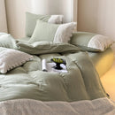 GobekUsa French Lace Cotton Bedding Set: Duvet, Sheet, Pillowcases, 4Pc