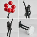 GobekUsa Banksy Girl Balloon Sculpture Figure for Modern Interior Decor