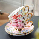 GobekUsa Lily Flower Tea Set with Spoon - High-end Porcelain Cup Saucer Mug