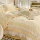 GobekUsa Korean Princess Lolita Bed 4-Piece Set in Solid Washed Cotton