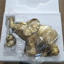 GobekUsa Golden Silver Elephant Swing Statue Home Decor Animal Sculptures