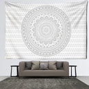 GobekUsa Grey Mandala Tapestry Wall Hanging Psychedelic Hippie Art for Aesthetic Home Decor