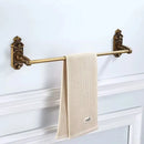 GobekUsa Bronze Carved Bath Accessories Set: Shelf, Towel Rack, Paper Holder, Toilet Brush Holder