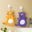 GobekUsa Cartoon Cat Coral Velvet Hand Towels: Soft, Cute, Quick Dry Bath Towels