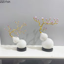 GobekUsa Gold Gourd Branches Luxury Ornaments Feng Shui Home Decor Crafts