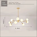 GobekUsa Gold Black LED Ceiling Chandelier for Living Room Bedroom Lighting Fixtures