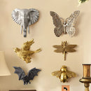 GobekUsa Golden Bird & Butterfly Resin Wall Decoration Statues